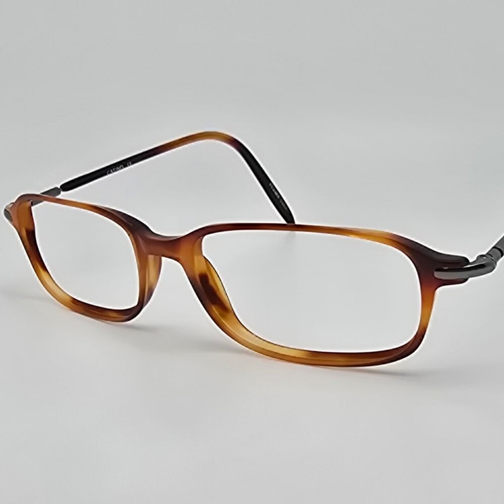 St. Moritz Eyewear Casino Brown Horn Eyeglasses Frame w/ Flexhinge 52-17-140